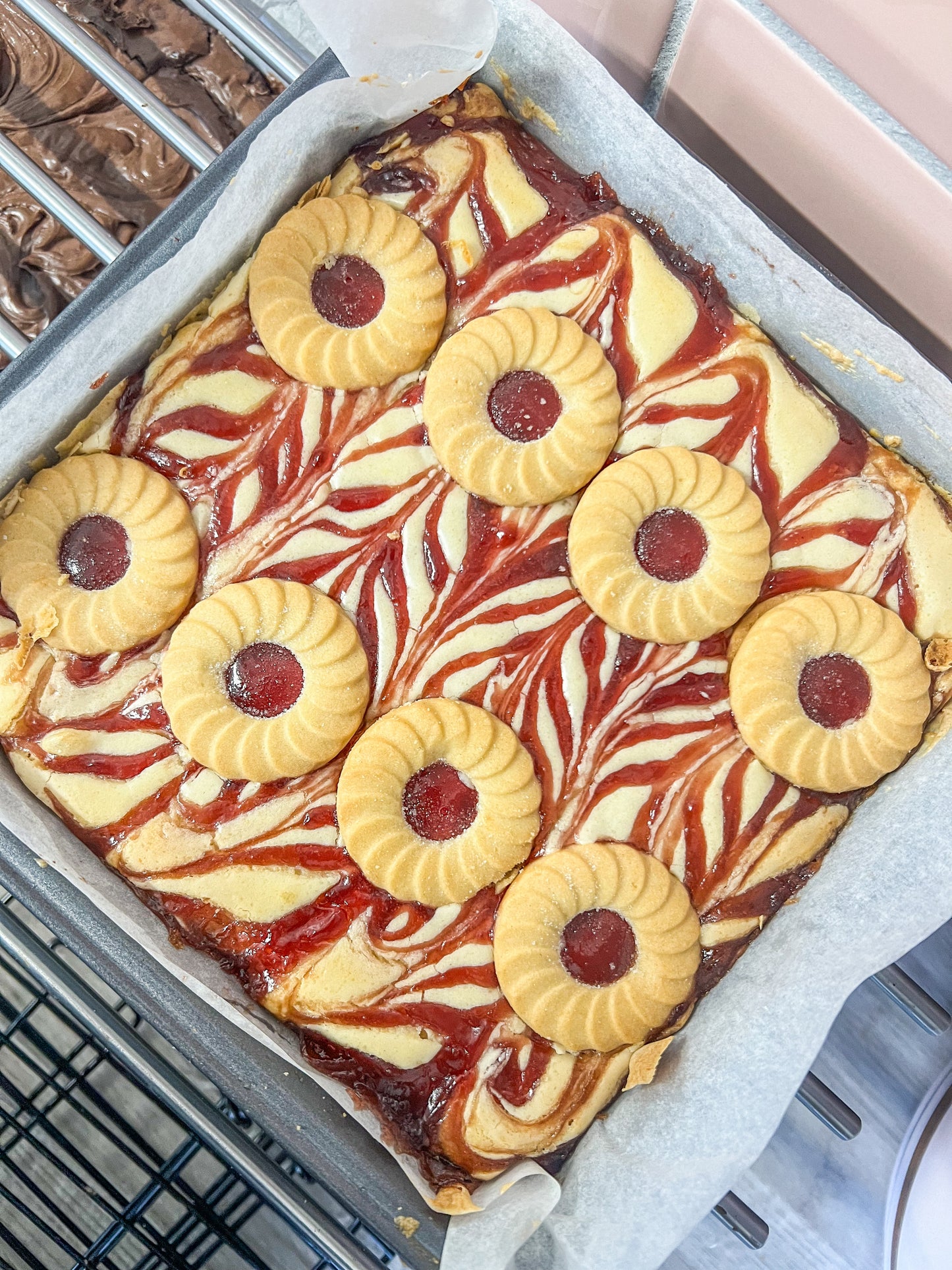 Raspberry White Chocolate Blondie